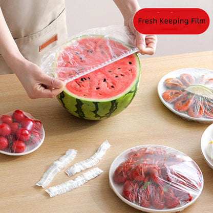 100Pcs Disposable Food Cover Food Grade Fruit Vegetable Storage Bag Elastic Plastic Bag Bowls Cups Kitchen Fresh Keeping Bag