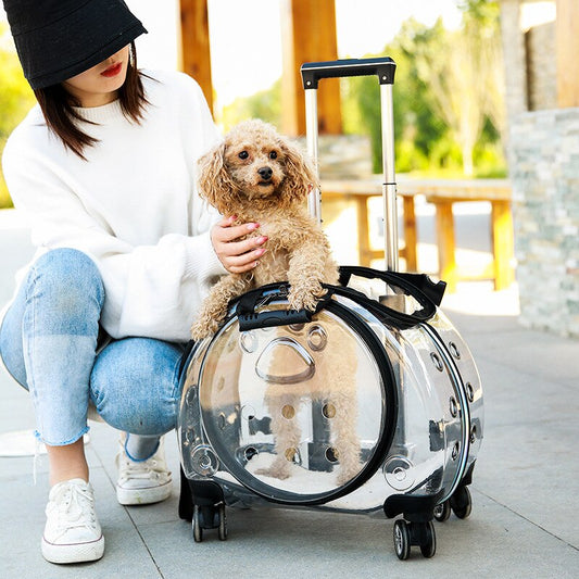 Pet Trolley Case Dog Backpack Carry Cart Outdoor Breathable Backpack for Pet Travel Portable Dog Bag Outdoor Travel Pets Carrier